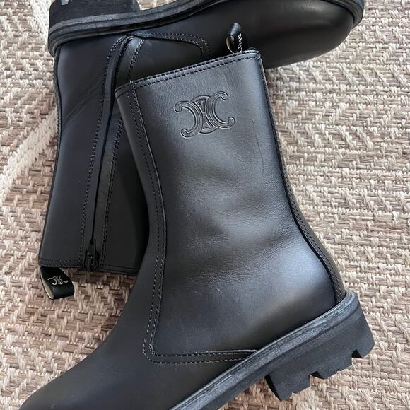 Celine Margaret Lug Sole Medium Zip Boot 15 Sz 38 - Picture 5 of 12
